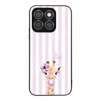 Θήκη Sonique Stripe Stories Series για Honor X8b Λιλά- Καμηλοπάρδαλη με Τσιχλόφουσκα