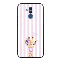 Θήκη Sonique Stripe Stories Series για Huawei Mate 20 Lite Λιλά- Καμηλοπάρδαλη με Τσιχλόφουσκα