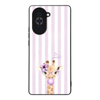 Θήκη Sonique Stripe Stories Series για Huawei Nova 10 Λιλά- Καμηλοπάρδαλη με Τσιχλόφουσκα