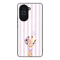Θήκη Sonique Stripe Stories Series για Huawei Nova 10 Pro Λιλά- Καμηλοπάρδαλη με Τσιχλόφουσκα