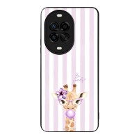 Θήκη Sonique Stripe Stories Series για Huawei Nova 14 Pro 5G Λιλά- Καμηλοπάρδαλη με Τσιχλόφουσκα