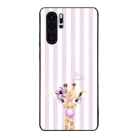 Θήκη Sonique Stripe Stories Series για Huawei P30 Pro Λιλά- Καμηλοπάρδαλη με Τσιχλόφουσκα