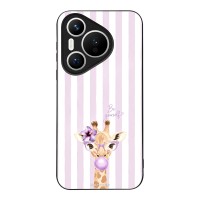 Θήκη Sonique Stripe Stories Series για Huawei Pura 70 Λιλά- Καμηλοπάρδαλη με Τσιχλόφουσκα