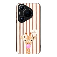 Θήκη Sonique Stripe Stories Series για Huawei Pura 70 Pro Καφέ - Καμηλοπάρδαλη με Τσιχλόφουσκα