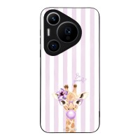 Θήκη Sonique Stripe Stories Series για Huawei Pura 70 Pro Λιλά- Καμηλοπάρδαλη με Τσιχλόφουσκα