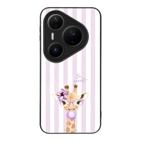 Θήκη Sonique Stripe Stories Series για Huawei Pura 80 Pro 5G Λιλά- Καμηλοπάρδαλη με Τσιχλόφουσκα