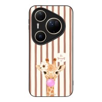 Θήκη Sonique Stripe Stories Series για Huawei Pura 80 Ultra Καφέ - Καμηλοπάρδαλη με Τσιχλόφουσκα