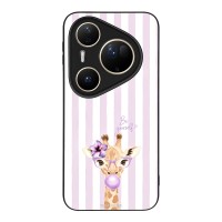 Θήκη Sonique Stripe Stories Series για Huawei Pura 80 Ultra Λιλά- Καμηλοπάρδαλη με Τσιχλόφουσκα