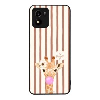 Θήκη Sonique Stripe Stories Series για VIVO Y01 4G Καφέ - Καμηλοπάρδαλη με Τσιχλόφουσκα