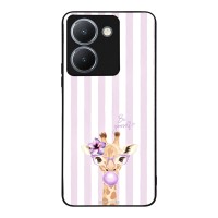 Θήκη Sonique Stripe Stories Series για VIVO Y36 4G / VIVO Y36 5G / VIVO Y27 5G / VIVO Y27s Λιλά- Καμηλοπάρδαλη με Τσιχλόφουσκα