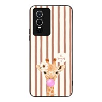 Θήκη Sonique Stripe Stories Series για VIVO Y74s / VIVO Y76 5G Καφέ - Καμηλοπάρδαλη με Τσιχλόφουσκα