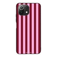 Θήκη Sonique Stripe Stories Series  για Xiaomi Mi 11 Lite 4G / Mi 11 Lite 5G Ρίγες Ροζ – Κόκκινο