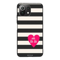 Θήκη Sonique Stripe Stories Series  για Xiaomi Mi 11 Lite 4G / Mi 11 Lite 5G Oh La La – Μαύρο