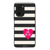 Θήκη Sonique Stripe Stories Series  για Xiaomi Poco F3 / Mi 11i Oh La La – Μαύρο