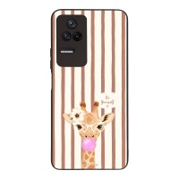 Θήκη Sonique Stripe Stories Series  για Xiaomi Poco F4 5G Καφέ - Καμηλοπάρδαλη με Τσιχλόφουσκα