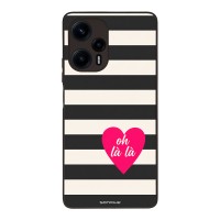 Θήκη Sonique Stripe Stories Series  για Xiaomi Poco F5 5G Oh La La – Μαύρο