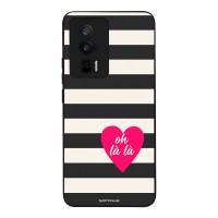 Θήκη Sonique Stripe Stories Series  για Xiaomi Poco F5 Pro 5G Oh La La – Μαύρο