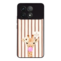 Θήκη Sonique Stripe Stories Series  για Xiaomi Poco F6 Pro 5G Καφέ - Καμηλοπάρδαλη με Τσιχλόφουσκα