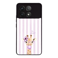 Θήκη Sonique Stripe Stories Series  για Xiaomi Poco F6 Pro 5G Λιλά- Καμηλοπάρδαλη με Τσιχλόφουσκα