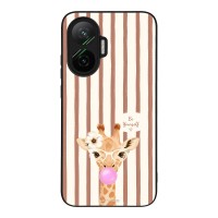 Θήκη Sonique Stripe Stories Series  για Xiaomi Poco F7 5G Καφέ - Καμηλοπάρδαλη με Τσιχλόφουσκα