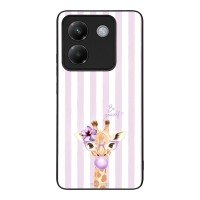 Θήκη Sonique Stripe Stories Series  για Xiaomi Poco M7 Pro 5G Λιλά- Καμηλοπάρδαλη με Τσιχλόφουσκα