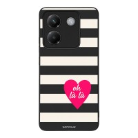 Θήκη Sonique Stripe Stories Series  για Xiaomi Poco M7 Pro 5G Oh La La – Μαύρο