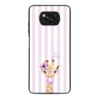 Θήκη Sonique Stripe Stories Series  για Xiaomi Poco X3 NFC / Poco X3 Pro Λιλά- Καμηλοπάρδαλη με Τσιχλόφουσκα