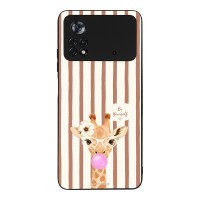 Θήκη Sonique Stripe Stories Series  για Xiaomi Poco X4 Pro 5G Καφέ - Καμηλοπάρδαλη με Τσιχλόφουσκα