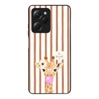 Θήκη Sonique Stripe Stories Series  για Xiaomi Poco X5 Pro 5G Καφέ - Καμηλοπάρδαλη με Τσιχλόφουσκα