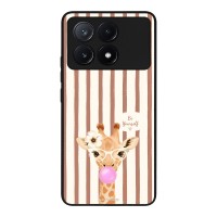 Θήκη Sonique Stripe Stories Series  για Xiaomi Poco X6 Pro 5G Καφέ - Καμηλοπάρδαλη με Τσιχλόφουσκα