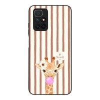 Θήκη Sonique Stripe Stories Series  για Xiaomi Redmi 10 / Redmi 10 2022 Καφέ - Καμηλοπάρδαλη με Τσιχλόφουσκα