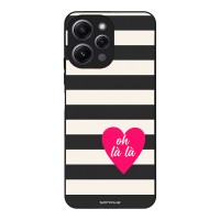 Θήκη Sonique Stripe Stories Series  για Xiaomi Redmi 12 4G / Redmi 12 5G Oh La La – Μαύρο
