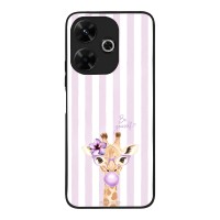 Θήκη Sonique Stripe Stories Series  για Xiaomi Redmi 13 4G / Poco M6 4G Λιλά- Καμηλοπάρδαλη με Τσιχλόφουσκα