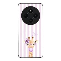 Θήκη Sonique Stripe Stories Series  για Xiaomi Redmi 14C 4G / Poco C75 4G / Redmi A4 5G / Redmi 17C 4G Λιλά- Καμηλοπάρδαλη με Τσιχλόφουσκα