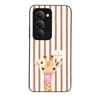 Θήκη Sonique Stripe Stories Series  για Xiaomi Redmi 15 4G / Redmi 15 5G Καφέ - Καμηλοπάρδαλη με Τσιχλόφουσκα