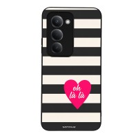 Θήκη Sonique Stripe Stories Series  για Xiaomi Redmi 15 4G / Redmi 15 5G Oh La La – Μαύρο