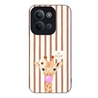 Θήκη Sonique Stripe Stories Series  για Xiaomi Redmi 15C 4G / Redmi 15C 5G / Poco C85 4G Καφέ - Καμηλοπάρδαλη με Τσιχλόφουσκα