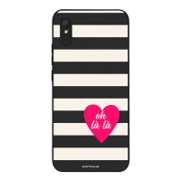 Θήκη Sonique Stripe Stories Series  για Xiaomi Redmi 9A / Redmi 9AT Oh La La – Μαύρο