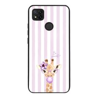 Θήκη Sonique Stripe Stories Series  για Xiaomi Redmi 9C / Redmi 10A Λιλά- Καμηλοπάρδαλη με Τσιχλόφουσκα