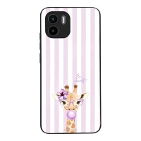 Θήκη Sonique Stripe Stories Series  για Xiaomi Redmi A1 / Redmi A2 Λιλά- Καμηλοπάρδαλη με Τσιχλόφουσκα