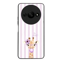 Θήκη Sonique Stripe Stories Series  για Xiaomi Redmi A3 / Redmi A3x Λιλά- Καμηλοπάρδαλη με Τσιχλόφουσκα