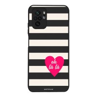 Θήκη Sonique Stripe Stories Series  για Xiaomi Redmi Note 10 / Redmi Note 10s / Poco M5s Oh La La – Μαύρο