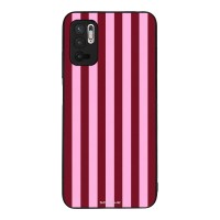 Θήκη Sonique Stripe Stories Series  για Xiaomi Redmi Note 10 5G / Poco M3 Pro 5G Ρίγες Ροζ – Κόκκινο