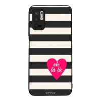 Θήκη Sonique Stripe Stories Series  για Xiaomi Redmi Note 10 5G / Poco M3 Pro 5G Oh La La – Μαύρο