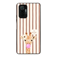 Θήκη Sonique Stripe Stories Series  για Xiaomi Redmi Note 10 Pro Καφέ - Καμηλοπάρδαλη με Τσιχλόφουσκα