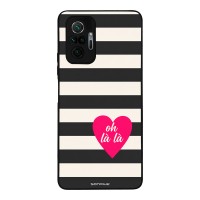 Θήκη Sonique Stripe Stories Series  για Xiaomi Redmi Note 10 Pro Oh La La – Μαύρο