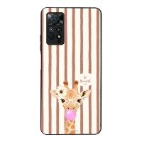Θήκη Sonique Stripe Stories Series  για Xiaomi Redmi Note 11 Pro 4G/5G / Redmi Note 12 Pro 4G Καφέ - Καμηλοπάρδαλη με Τσιχλόφουσκα