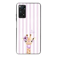 Θήκη Sonique Stripe Stories Series  για Xiaomi Redmi Note 11 Pro 4G/5G / Redmi Note 12 Pro 4G Λιλά- Καμηλοπάρδαλη με Τσιχλόφουσκα