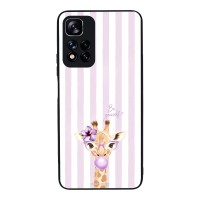 Θήκη Sonique Stripe Stories Series  για Xiaomi Redmi Note 11 Pro Plus 5G Λιλά- Καμηλοπάρδαλη με Τσιχλόφουσκα