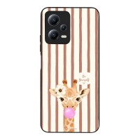 Θήκη Sonique Stripe Stories Series  για Xiaomi Redmi Note 12 5G / Poco X5 5G Καφέ - Καμηλοπάρδαλη με Τσιχλόφουσκα
